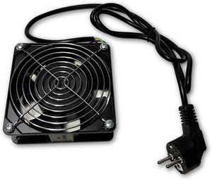 Fan Unit 120mm 2*220V with plug, fan grill and thermostat for wall cabinets