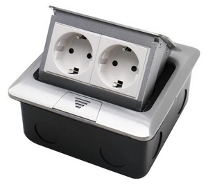 Напольный выдвижной блок розеток, 2x220V Germany Socket